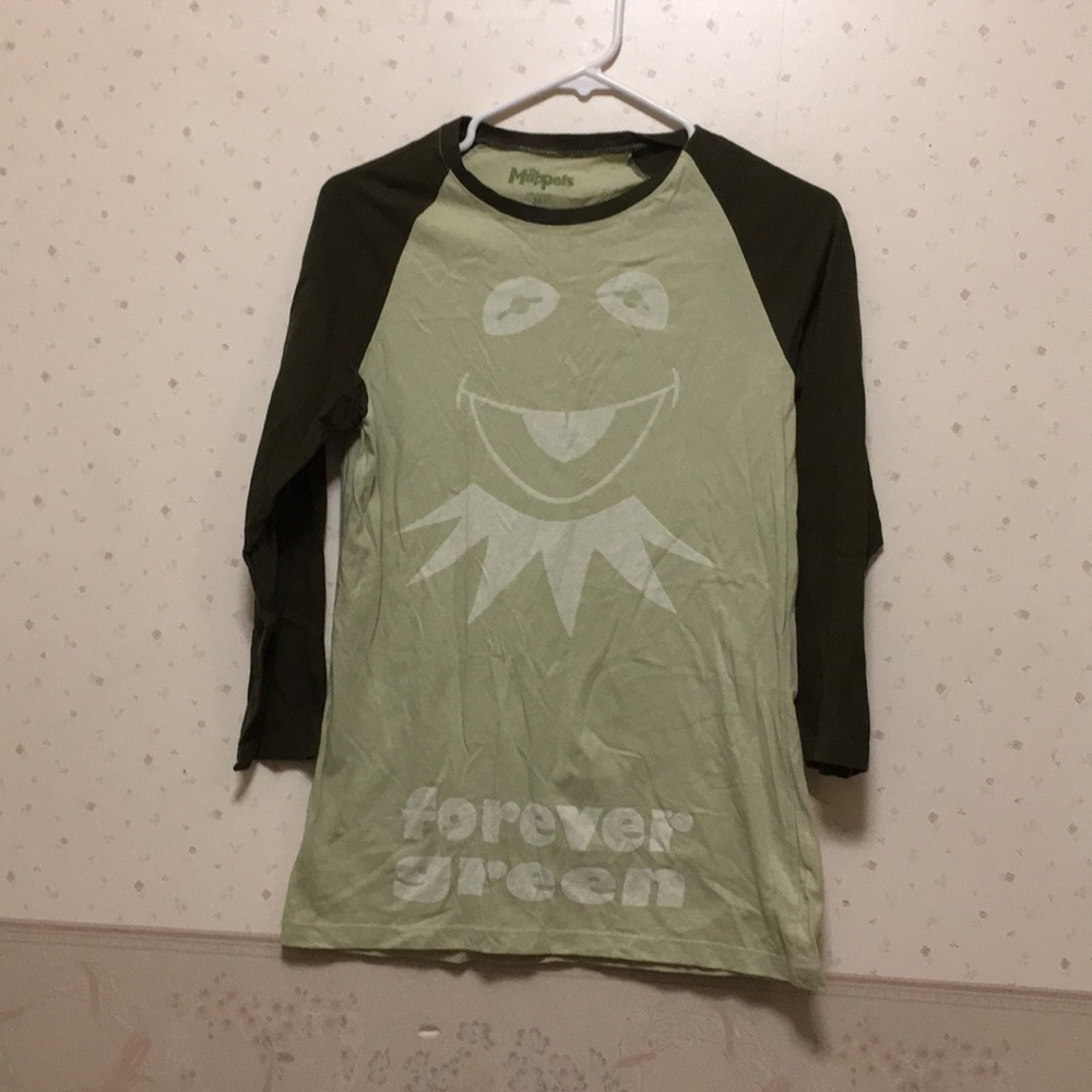 Forever Green Kermit the Frog XL 3/4 Sleeve Shirt